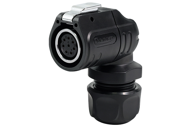 90° Plastic+Metal Female Plug CNLINKO LP-16-J08PE-01-013A