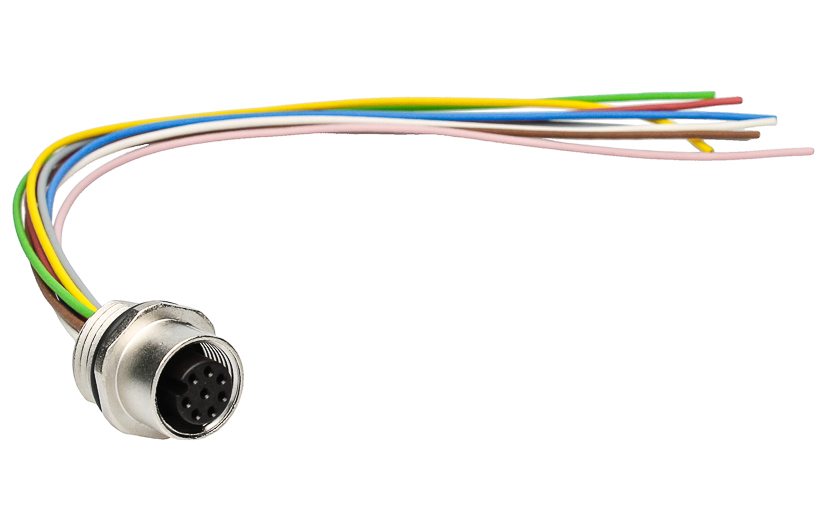 BINDER Socket Circular M12 8p with Strands 0.2m 09-3482-700-08