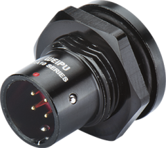 Вилка на панель, крепление гайкой снаружи Weipu SA1015/P5S-PA