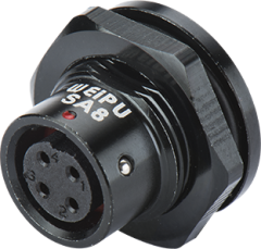 Розетка на панель для монтажа в плату, крепление гайкой снаружи Weipu SA815/S8L-PA