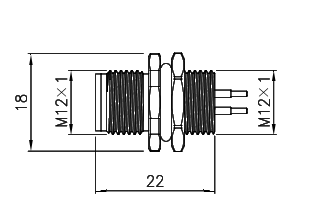картинка Розетка панельная   M12-CB-S4C