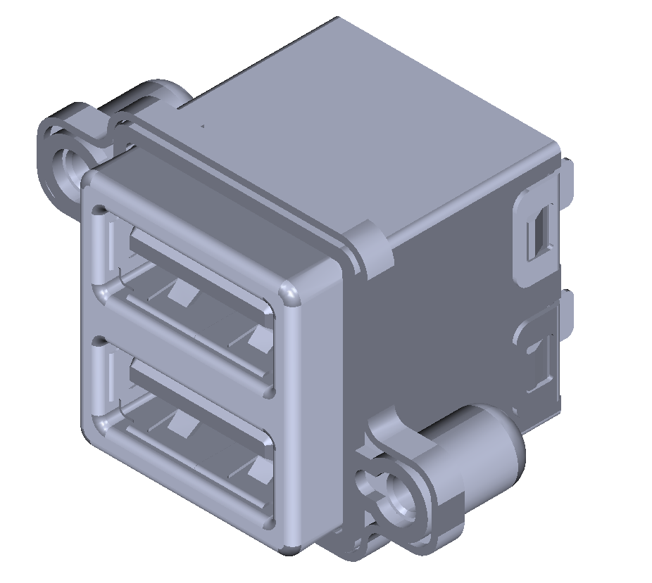 AMPHENOL ICC Socket Square USB 2x9p THT MUSBR-4593-M0
