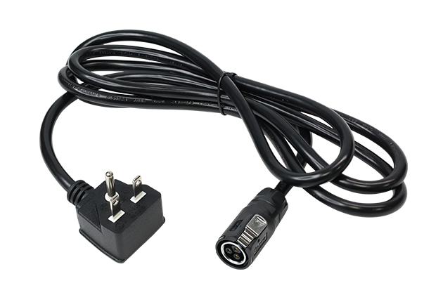3 Pin Female Plug+European Standard 90° 13A Three-prong Plug+CT-203 L=2M Standard Model Cable CNLINKO LP16-03-FP-E-2M-014