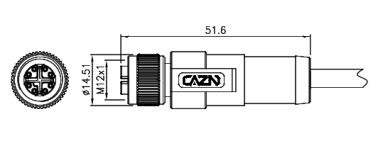 картинка Розетка кабельная   CM10-M12-A1-S8X-1M