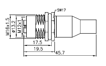 картинка Розетка панельная на задней гайке   CM10-M12-F-S8X-PP-1M