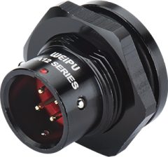 Розетка на панель для монтажа в плату, крепление гайкой снаружи Weipu SA1215/P6L-PS