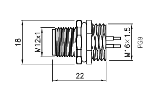 картинка Вилка панельная   M12-B3-P5-M1211