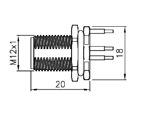картинка Розетка панельная   M12-CF8-S5D