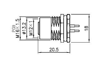 картинка Розетка панельная   M12-CF1-S4D