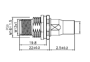 картинка Розетка панельная   M12-CF8-S6-PG9
