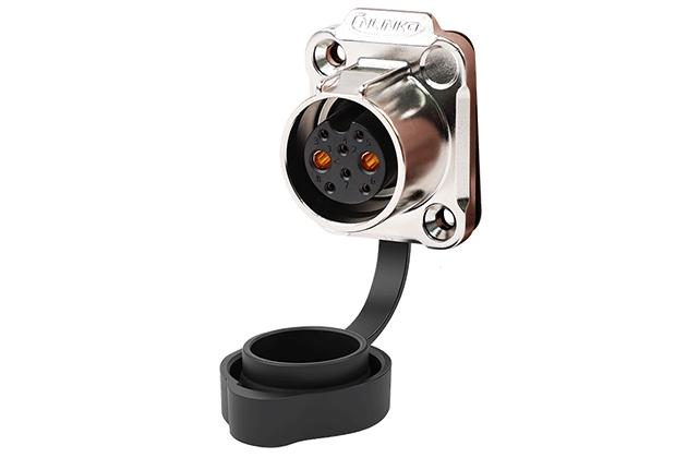 8 Pin Two Holes Female Socket With Snap Ring Shield CNLINKO LP-20-J08SX-03-231A