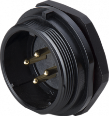 Вилка на панель, крепление гайкой Weipu SY2112/P5B1C