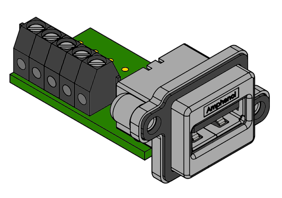 AMPHENOL ICC Socket Square USB 4p Screwclamp MUSBA411M0