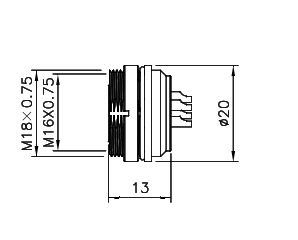 картинка Розетка панельная   M16-F-S7A