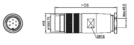 картинка Вилка кабельная   M16-G-A-P6