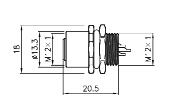 картинка Розетка панельная   M12-CF-S12