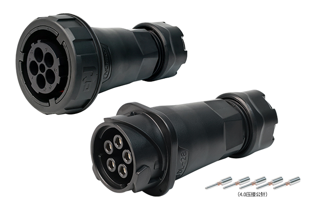 5 Pin Black Shell In-line Receptacle Formal Kit With Crimping CNLINKO DL-28-C05PE-32-002A / DL-28-J05PP-22-002A