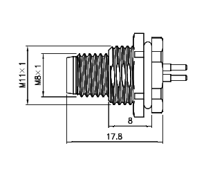 картинка Вилка панельная   M8-F3-P6