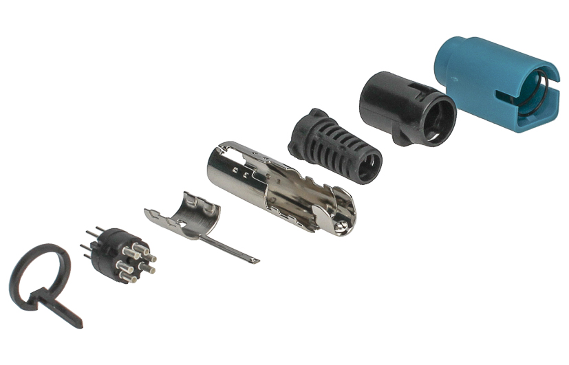 TCO Plug Circular Mini-DIN 6p Solder A-9008/6P/BLUE BODY