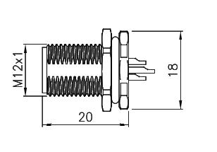 картинка Розетка панельная   M12-CF8-S4D