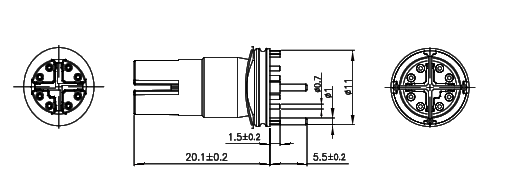 картинка Розетка панельная SMD   M12-SMD-S8X