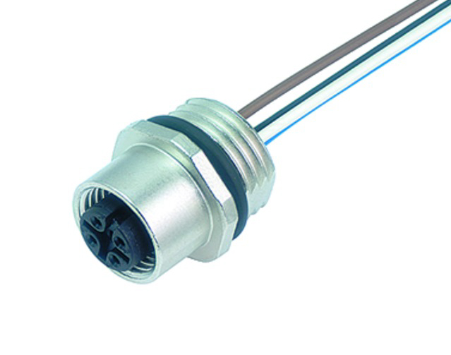 BINDER Socket Circular M12 4p with Strands 0.2m 76-2232-0111-00004-0200