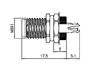 картинка Вилка панельная   M8-F4-P6