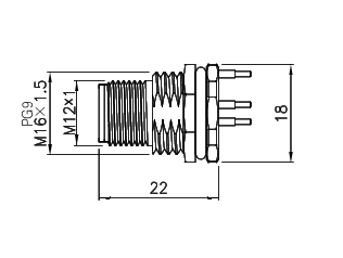 картинка Розетка панельная   M12-CF8-S5B