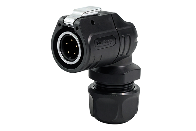 90° Plastic+Metal Male Plug CNLINKO LP-16-C05PE-01-013A