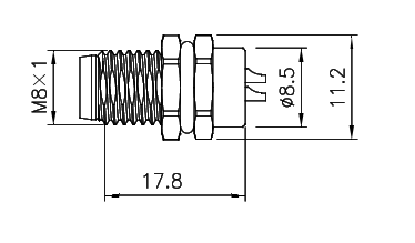 картинка Вилка панельная   M8-F-P5-JS