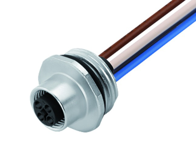 BINDER Socket Circular M12 4p with Strands 0.2m 09-0632-642-04
