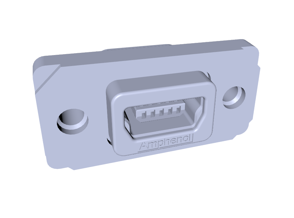 AMPHENOL ICC Socket Square USB 5p THT MUSBB551N5