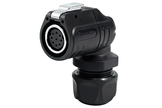 90° Plastic+Metal Female Plug CNLINKO LP-16-J09PE-01-013A