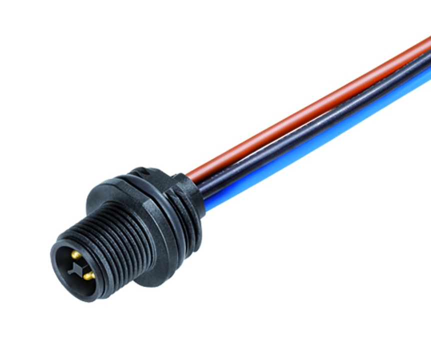 BINDER Plug Circular M12 4p with Strands 0.2m 09-0631-300-04