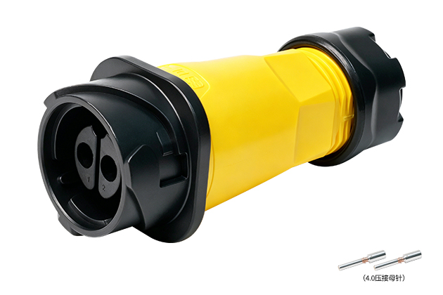 2 Pin Yellow Female In-line Receptacle With Crimping CNLINKO DL-28-J02PP-32-001A