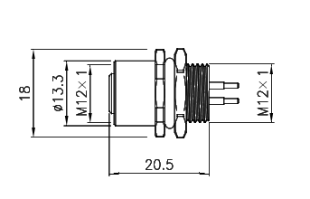 картинка Розетка панельная   M12-CF-S5-PG9