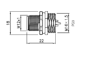 картинка Вилка панельная   M12-B-P5C-PG9