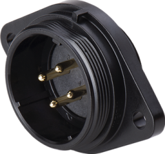 Вилка на панель с фланцем, 2 отв. Weipu SY2113/P6B1C