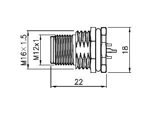 картинка Вилка панельная   M12-F-P5L