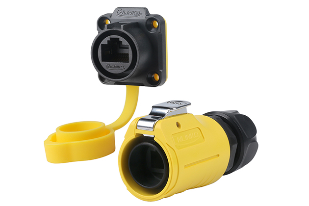 Yellow Plug+Four hole socket CNLINKO LP-20-J/RJ45/213/SX-42-401 / LP-20-C/RJ45/015/PE-42-001