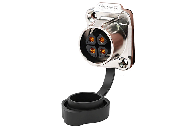 4 Pin Two Holes Female Socket With Snap Ring Shield CNLINKO LP-20-J04SX-03-231A