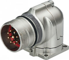 Вилка панельная с кв. фланцем угловая Weipu M23SJ9ZLN