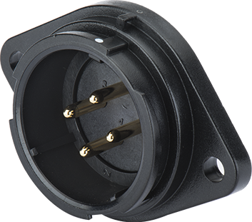 Вилка на панель с фланцем, 2 отв. Weipu SY2913/P26С