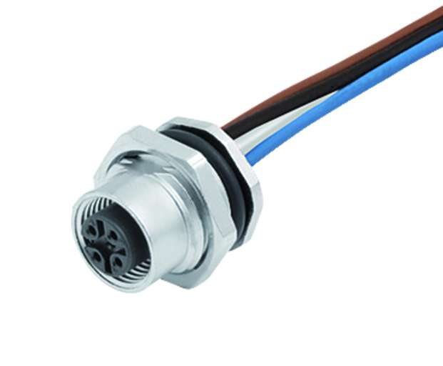BINDER Socket Circular M12 4p with Strands 0.2m 76-2532-1111-00004-0200