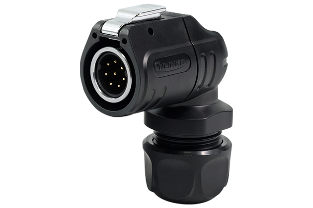 90° Plastic+Metal Male Plug CNLINKO LP-16-C08PE-01-013A