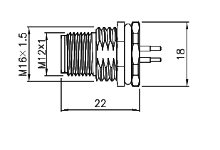 картинка Вилка панельная   M12-F1-P3L
