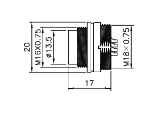 картинка Вилка панельная   M16-B-P14A