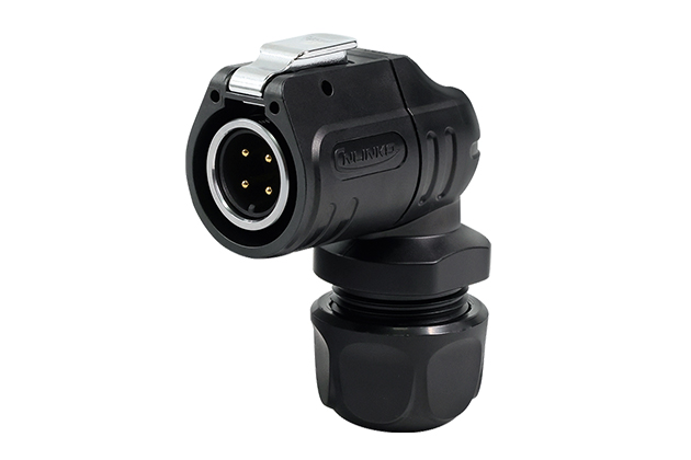 90° Plastic+Metal Male Plug CNLINKO LP-16-C04PE-01-013A