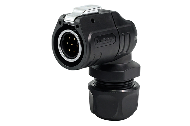 90° Plastic+Metal Male Plug CNLINKO LP-16-C07PE-01-013A
