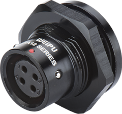 Розетка на панель для монтажа в плату, крепление гайкой снаружи Weipu SA1215/S6R-PA